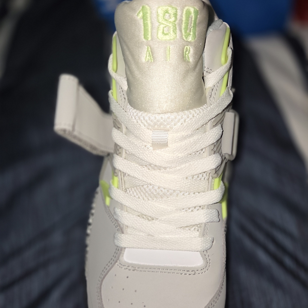 Mens White and Green Sneakers